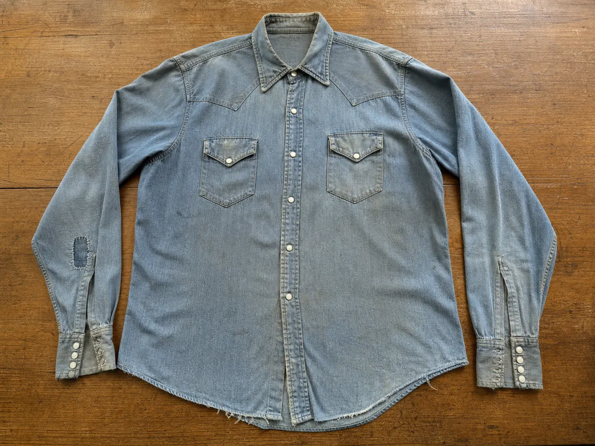 Faded Western snap shirt